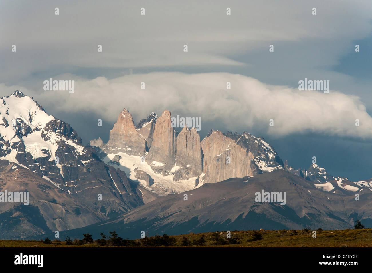 Torres del Paine Türme Nationalpark Torres del Paine chilenischen Patagonien Chile Stockfoto