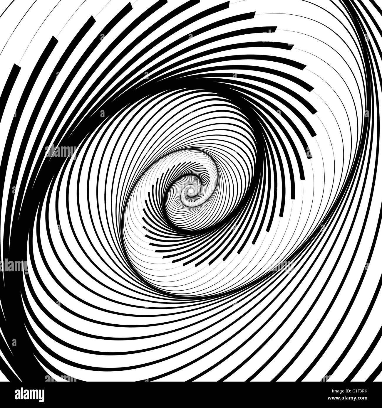 Spirale, Volute Hintergrund - rotierende strahlenden, konzentrische  Ellipse, ovale Formen. Schwarz / weiß Muster Stock-Vektorgrafik - Alamy