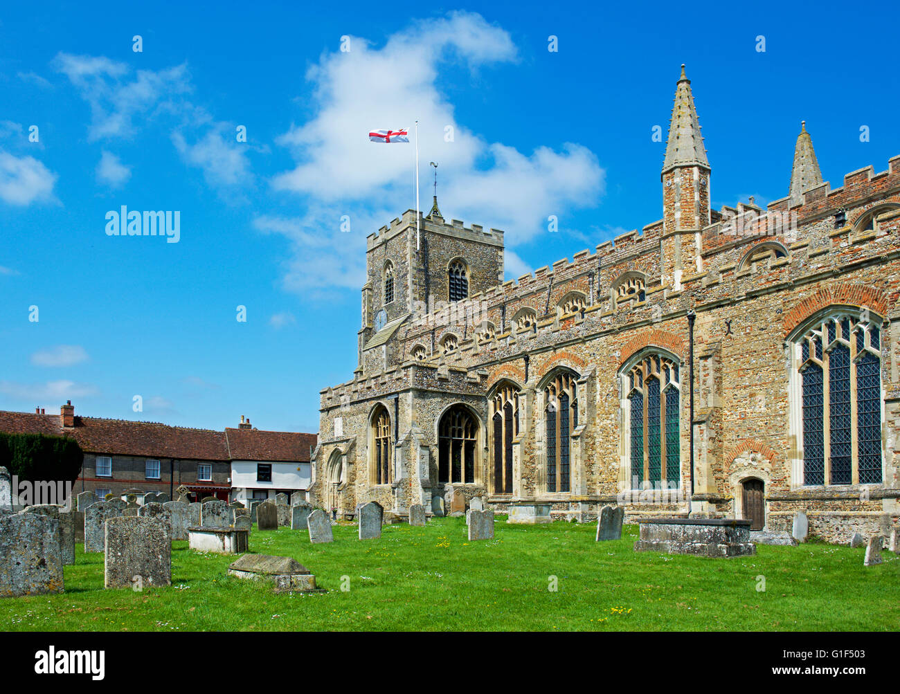 Kirche St. Peter und St. Paul, im Dorf von Clare, Suffolk, England UK Stockfoto