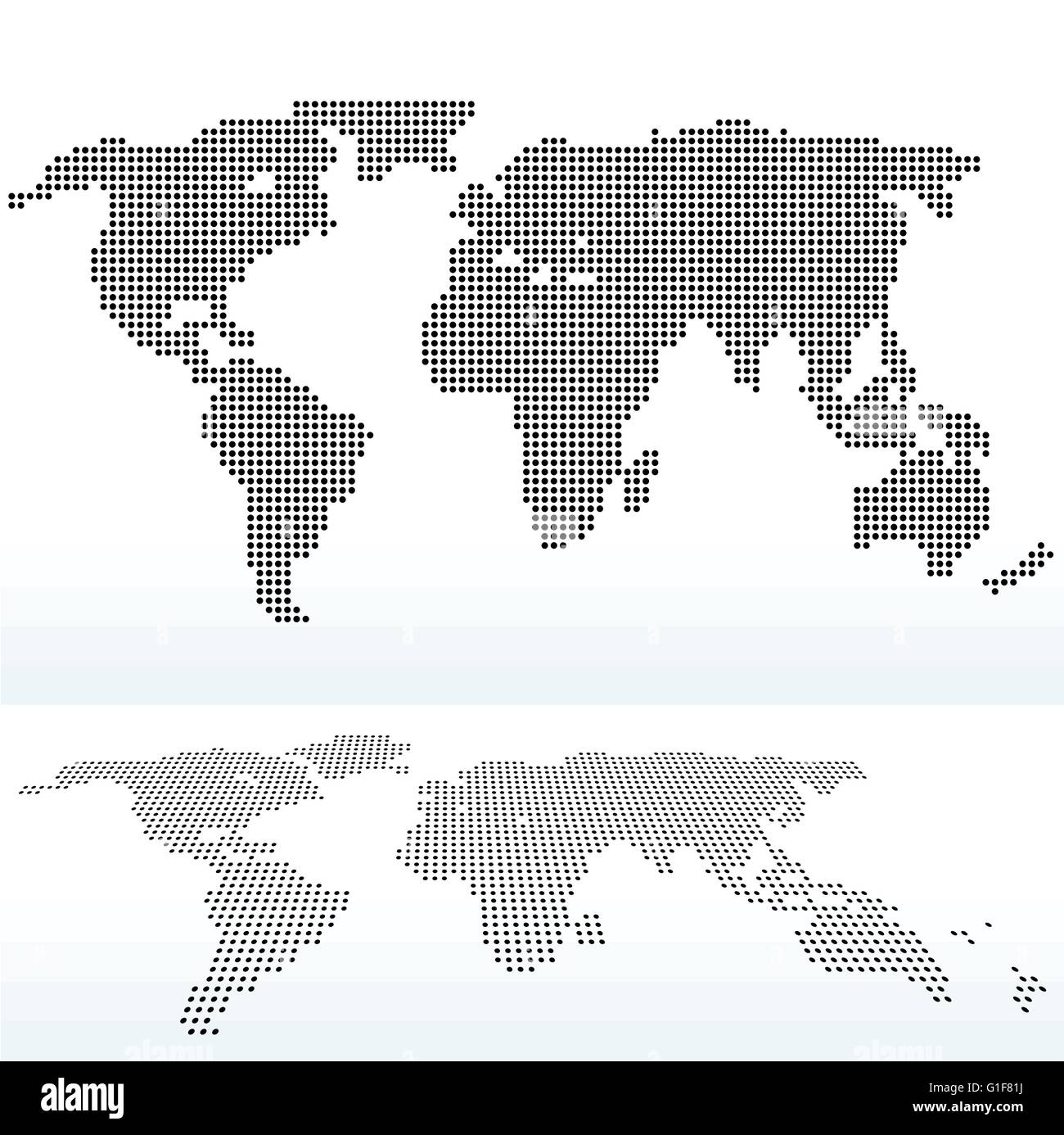 EPS 10 Vektor-Illustration der Weltkarte mit mit Punktmuster Stock Vektor