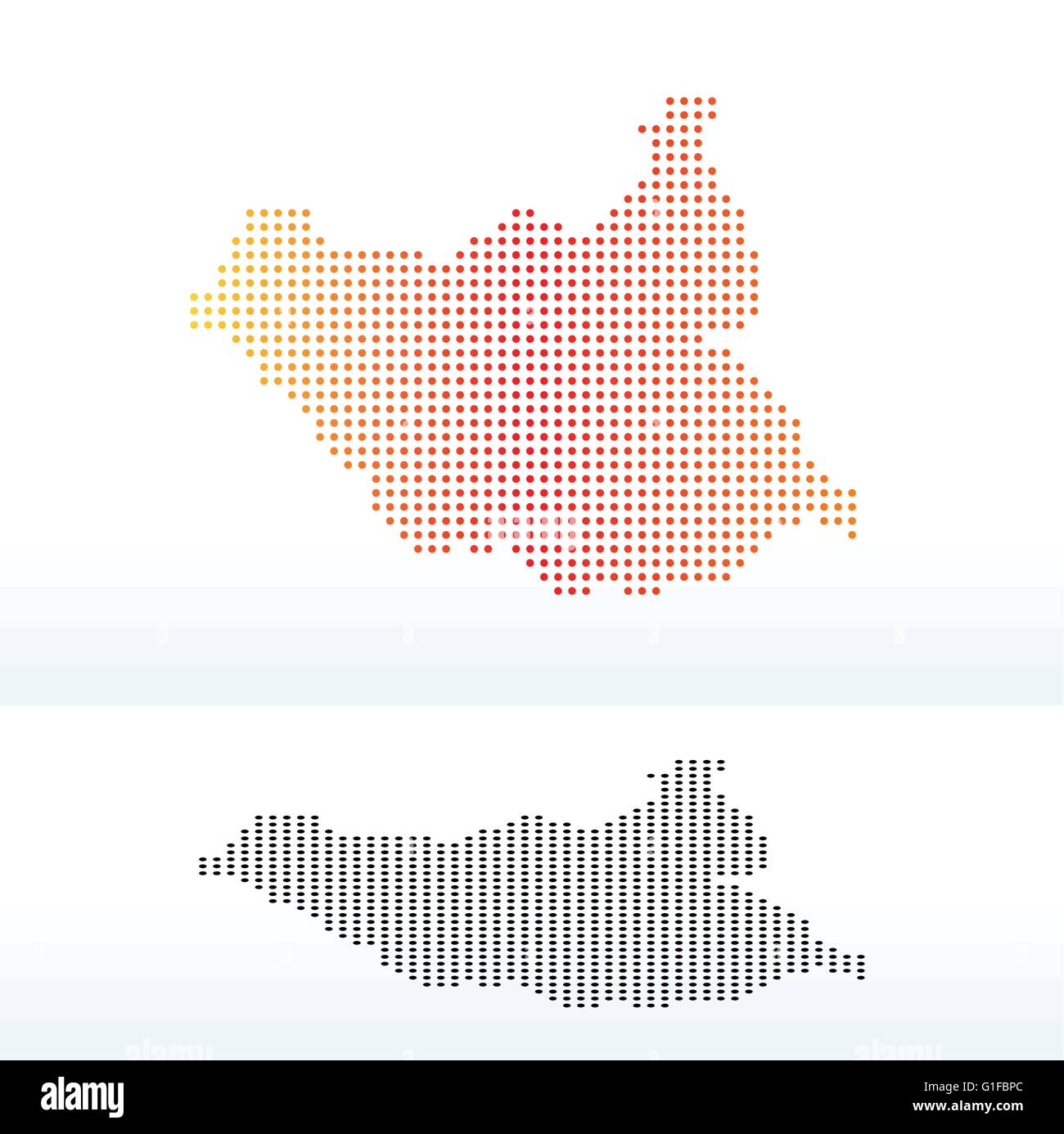 Vektor-Bild - Karte der Republik Südsudan mit Punktmuster Stock Vektor