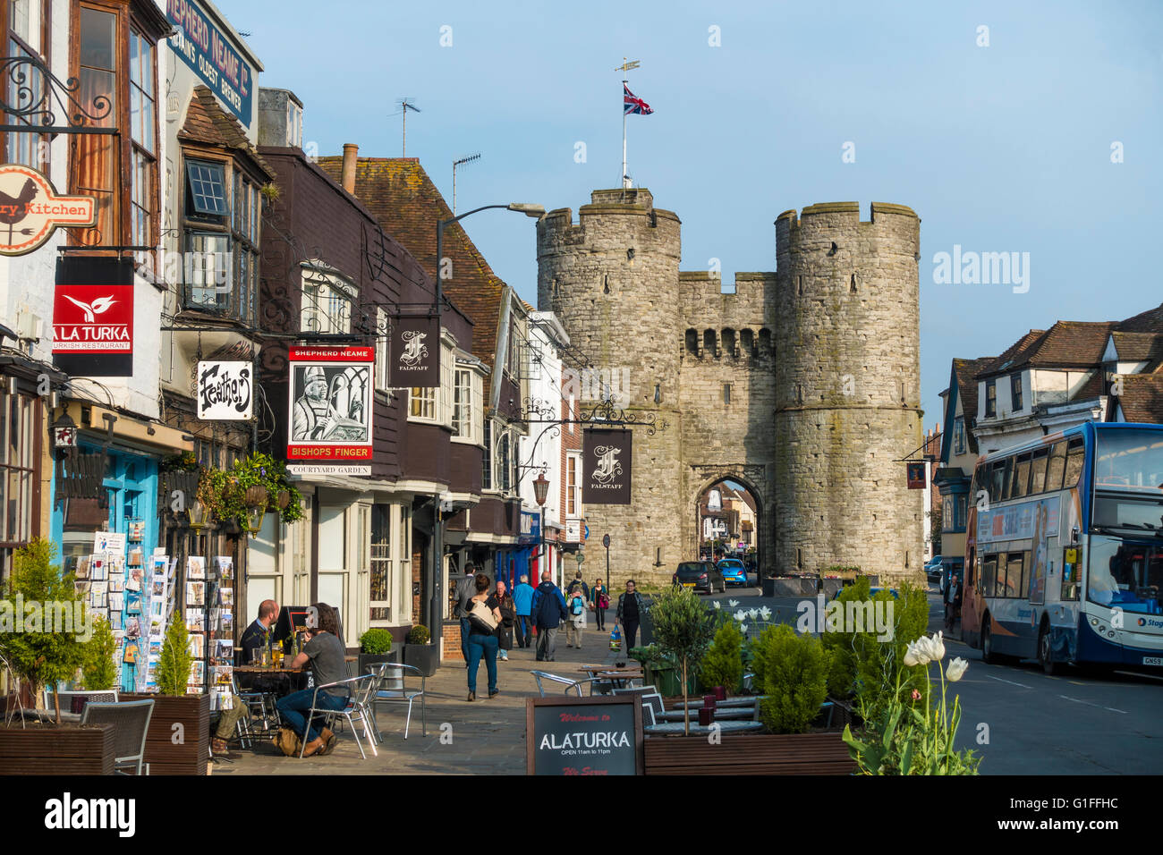 Westgate Türme mittelalterlichen Tor St. Dunstans Canterbury Kent England Stockfoto