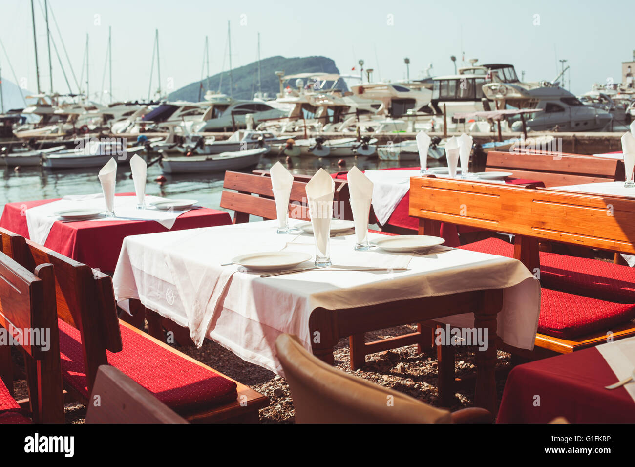 Klassische Tischdekoration Stockfoto