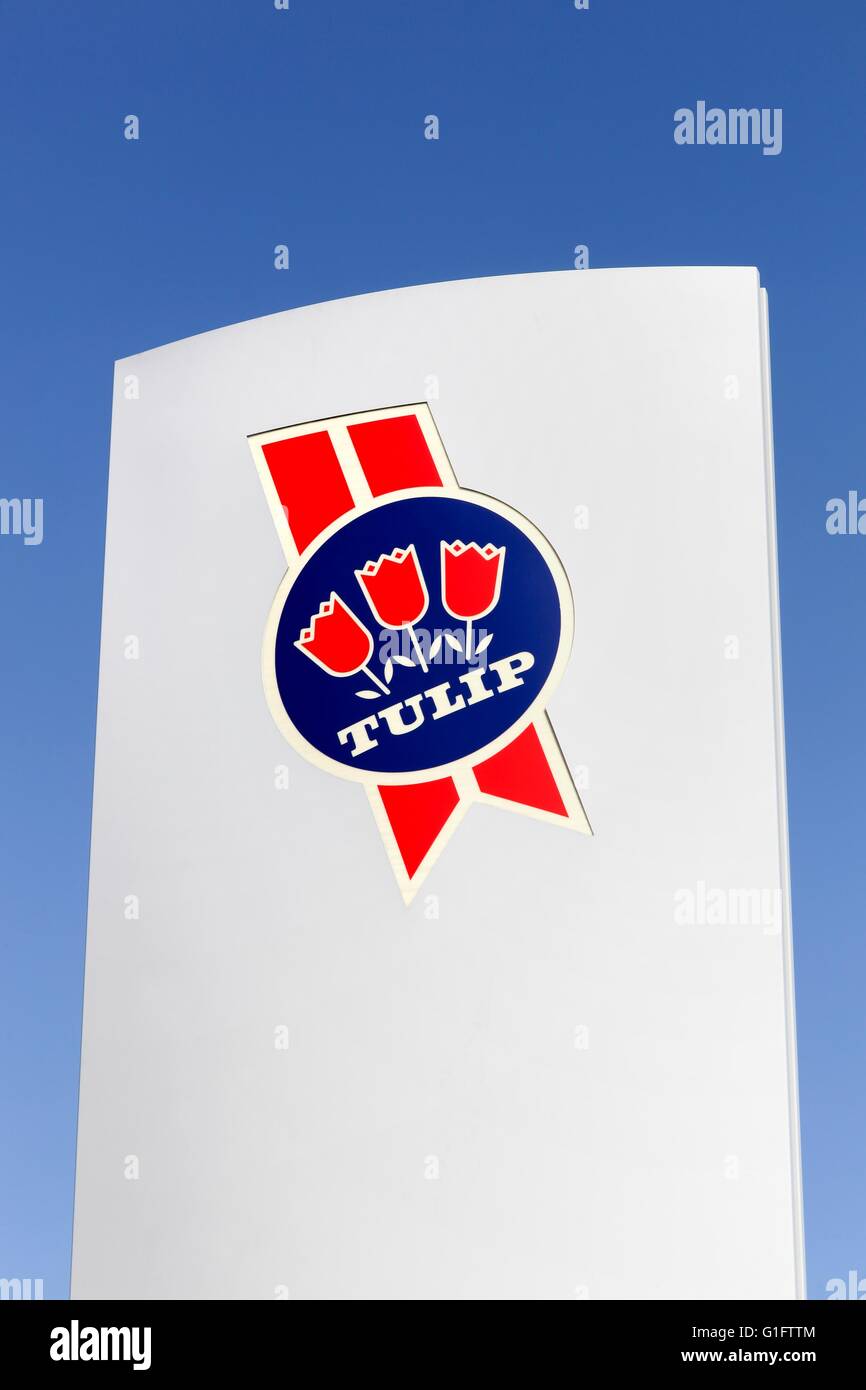 Tulip Food Logo auf einem panel Stockfoto