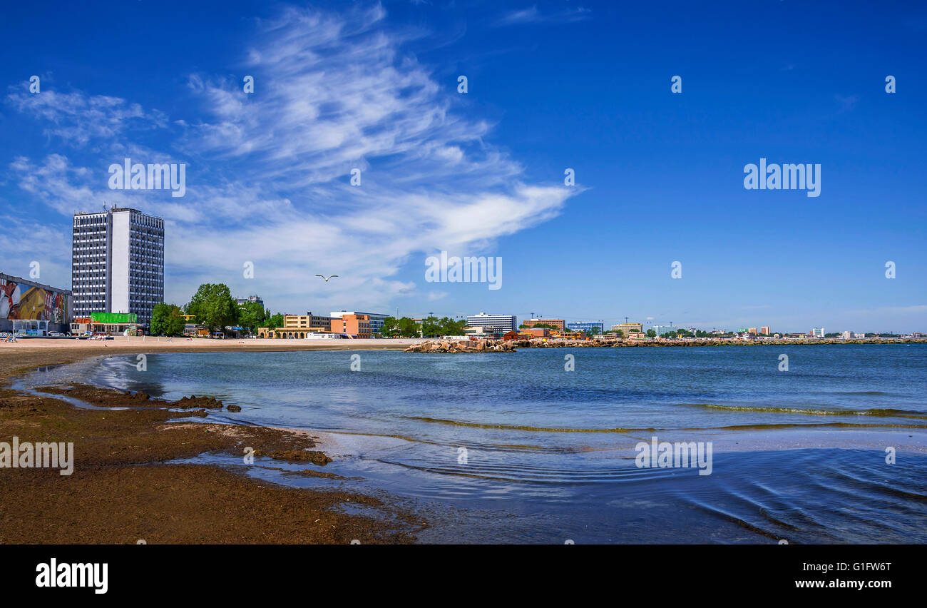 Schönen Frühlingstag an der Küste des Schwarzen Meeres, am Strand von Mamaia, Rumänien Stockfoto