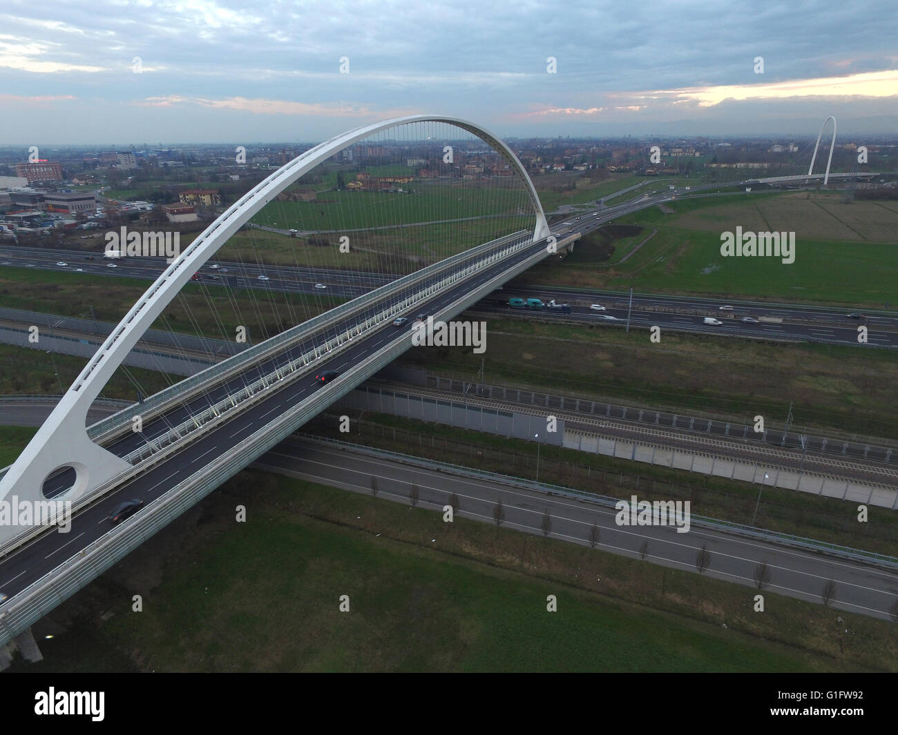 Santiago Calatrava-Brücke in Reggio Emilia in Norditalien Stockfoto
