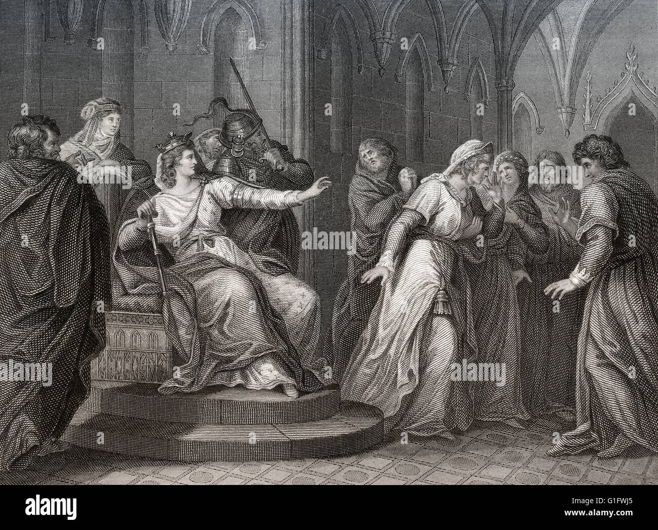 Kaiserin Matilda weigert, König Stephen von Blois, 1141 freigeben Stockfoto
