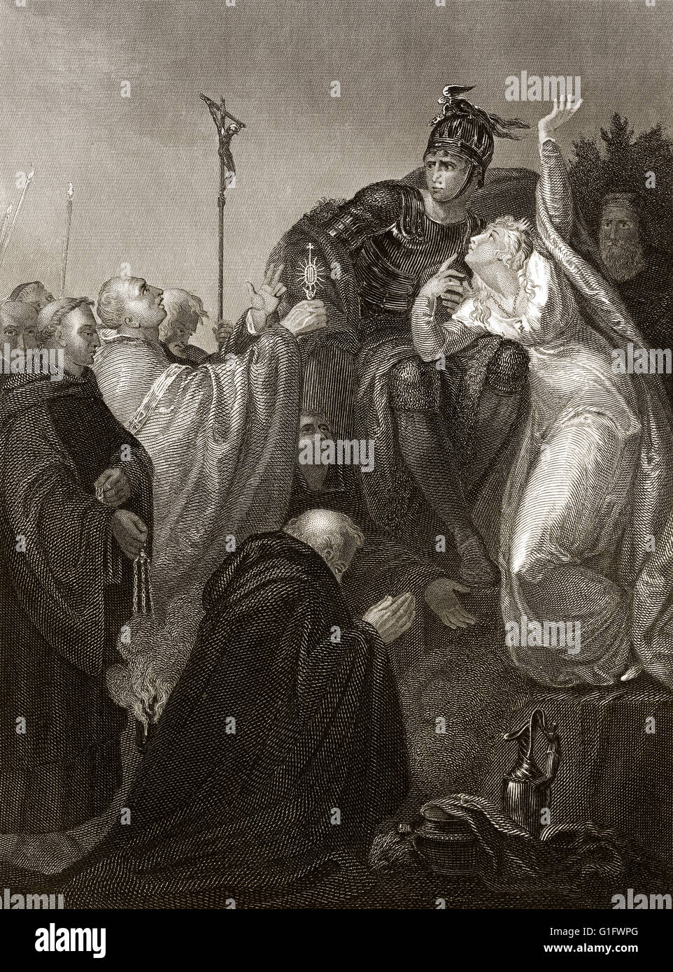 St Augustine, Erzbischof von Canterbury, bevor Ethelbert, König von Kent, 6. Jahrhundert Stockfoto