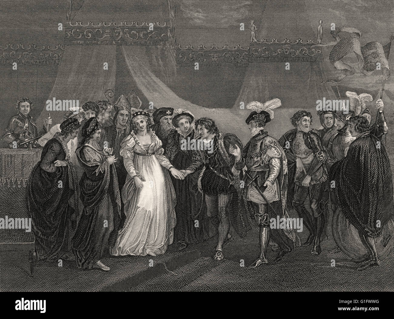 Katharina von Valois vorgestellt um ihren zukünftigen Ehemann Heinrich v. von England Stockfoto