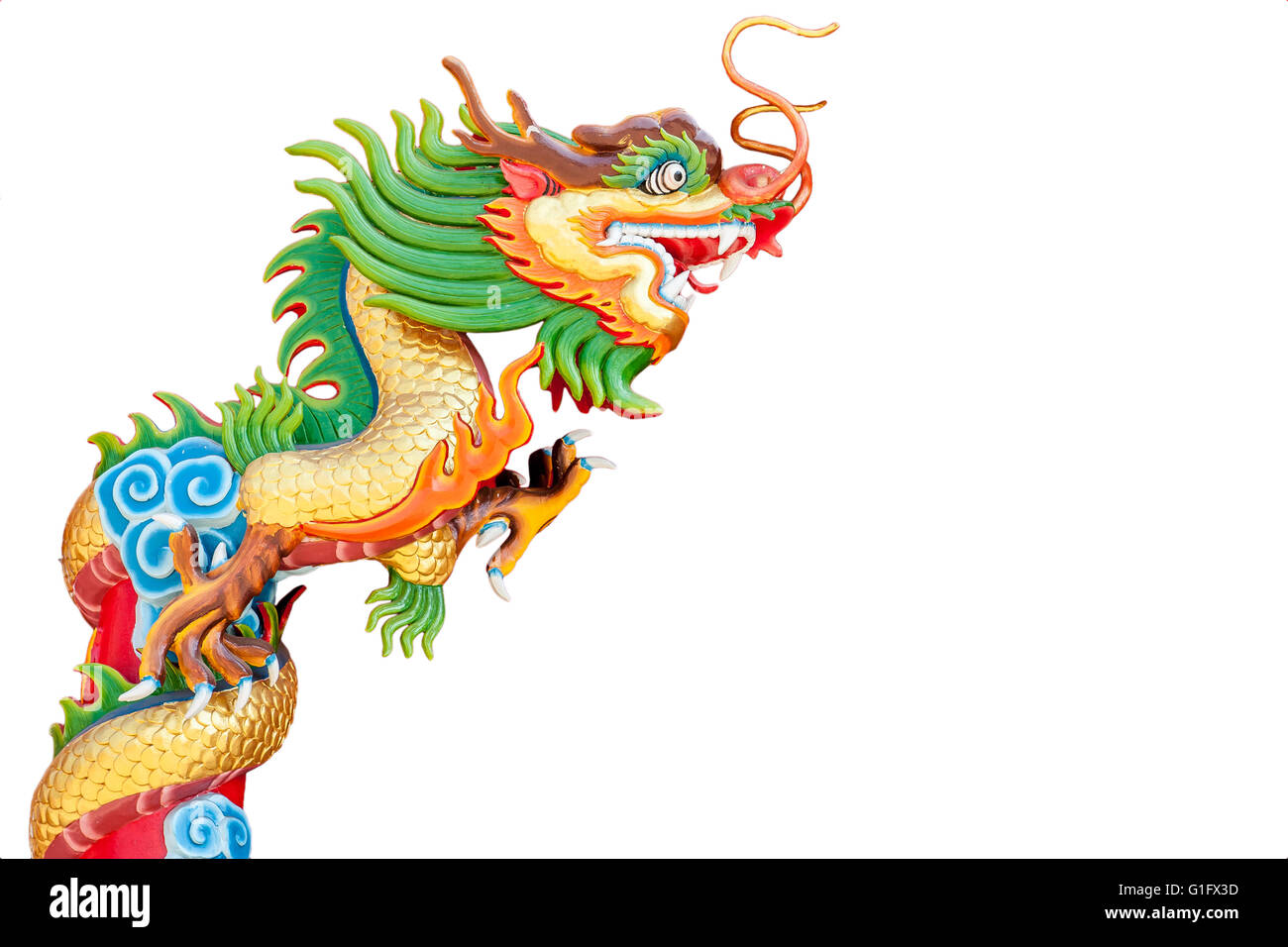 Chinesischen Stil Drachenstatue isolieren mit weißem Hintergrund Stockfoto