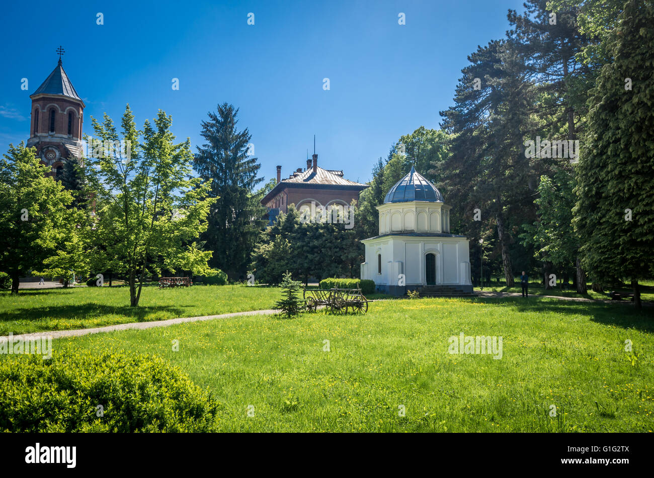 Kloster Curtea de Arges, Rumänien.  Wegen Tlegend der Architekt Meister Manole bekannt. Wahrzeichen in der mittelalterlichen Walachei. Stockfoto