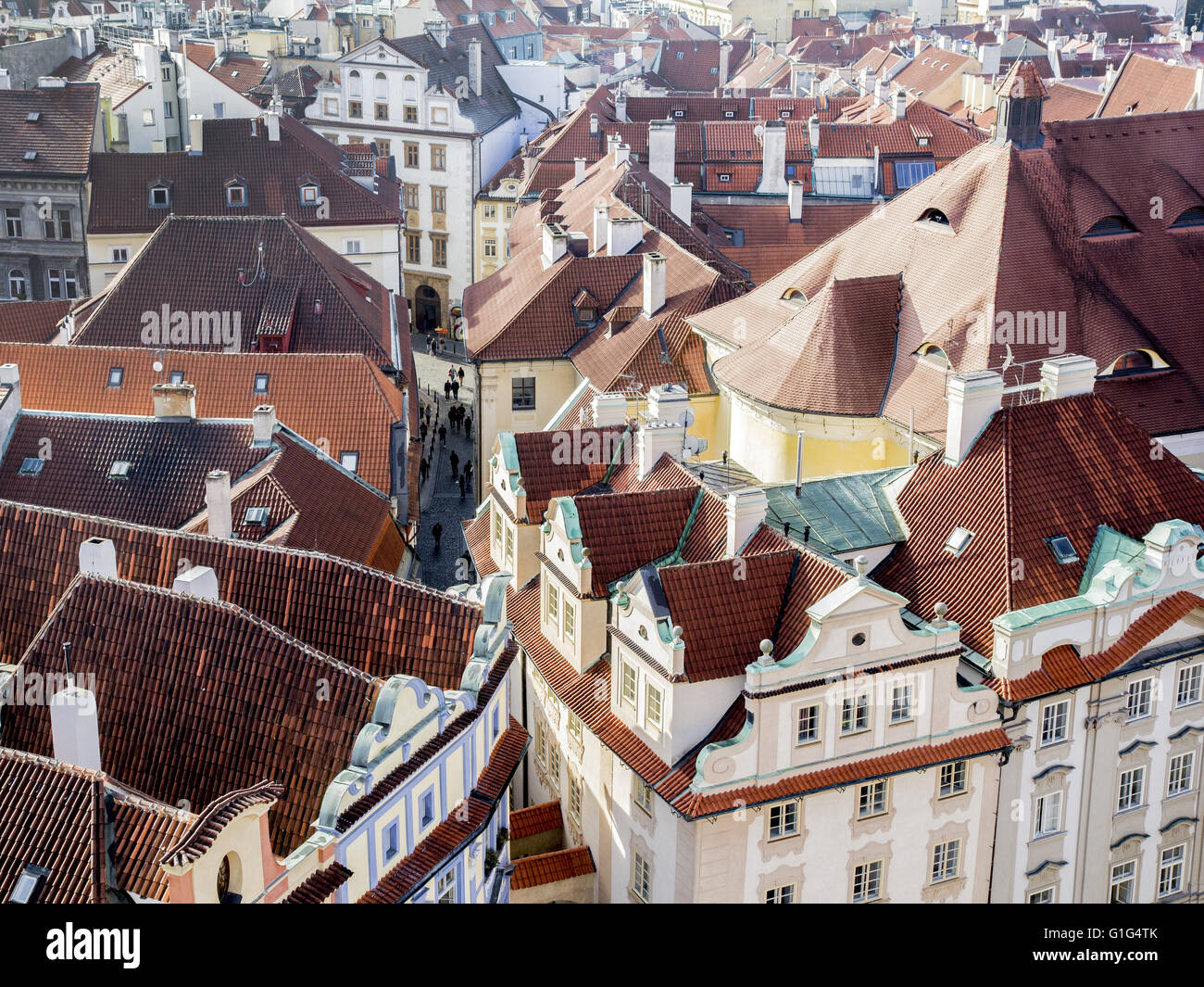 Prager Altstadt Stadt Luftaufnahme, Tschechische Republik Stockfoto