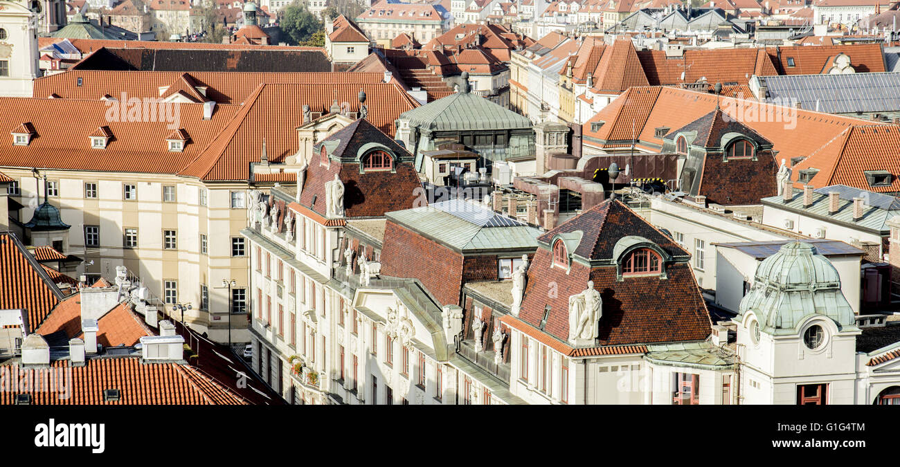 Prager Altstadt Stadt Luftaufnahme, Tschechische Republik Stockfoto