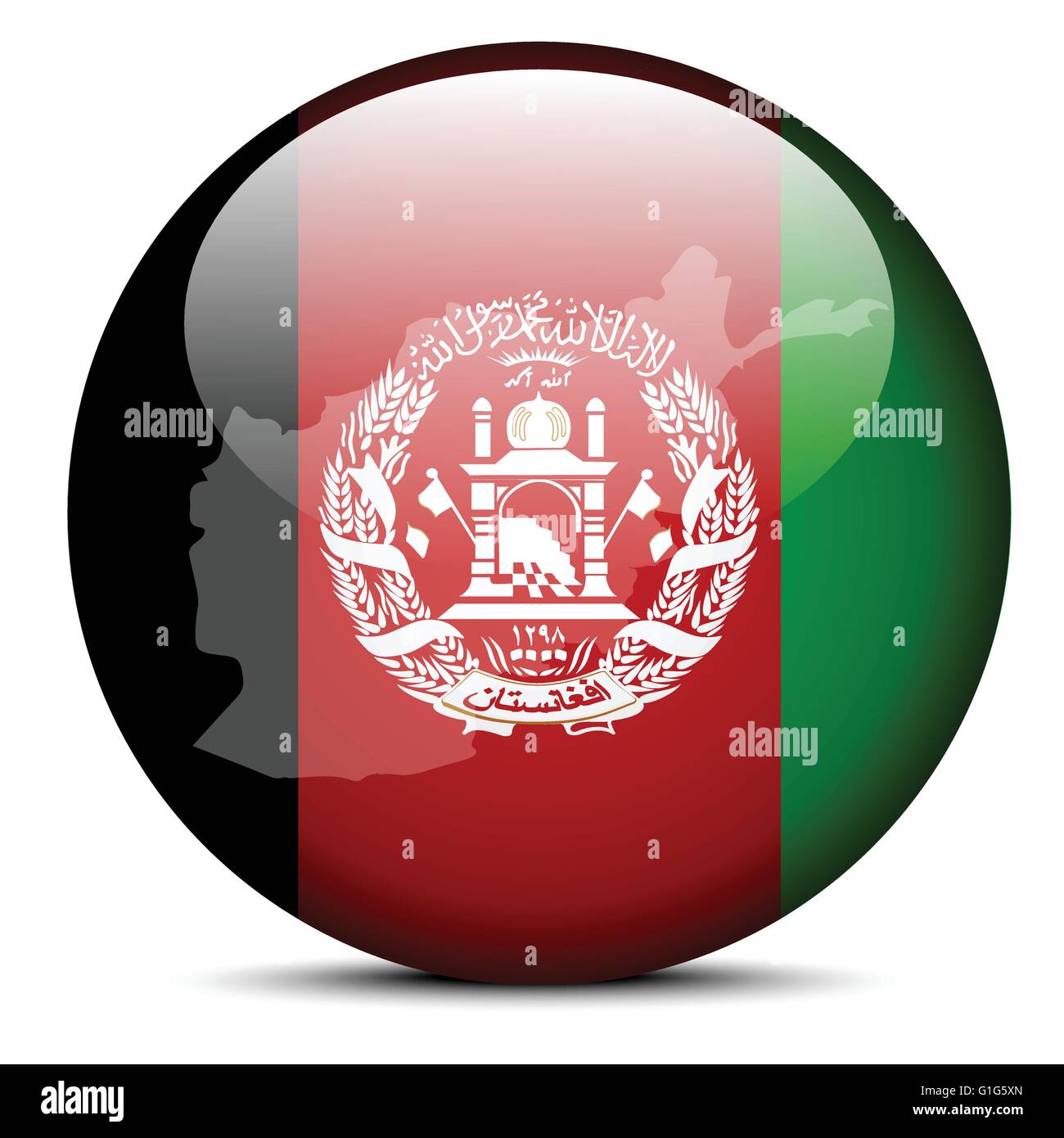 Vektor-Illustration - Karte auf die Schaltfläche melden der islamischen Republik Afghanistan Stock Vektor