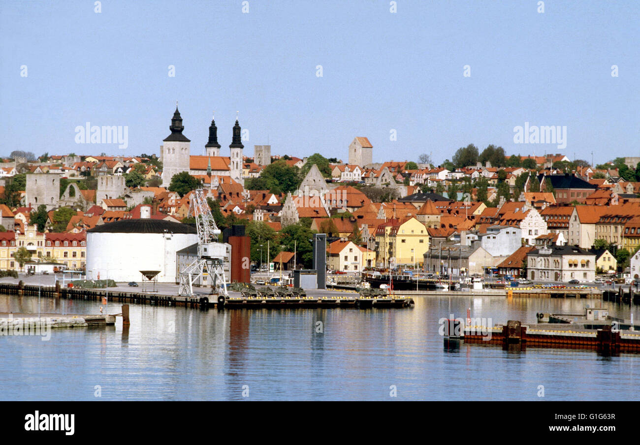 Stadt innerhalb der Stadtmauern Stockfoto