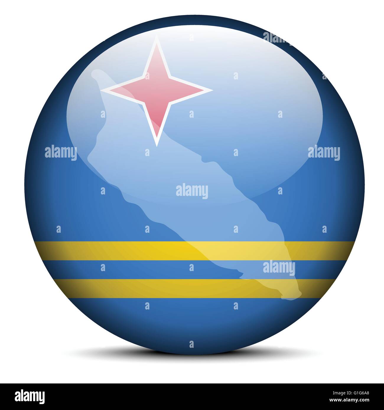 Vektor-Bild - Karte anklicken der Flagge von Aruba Stock Vektor