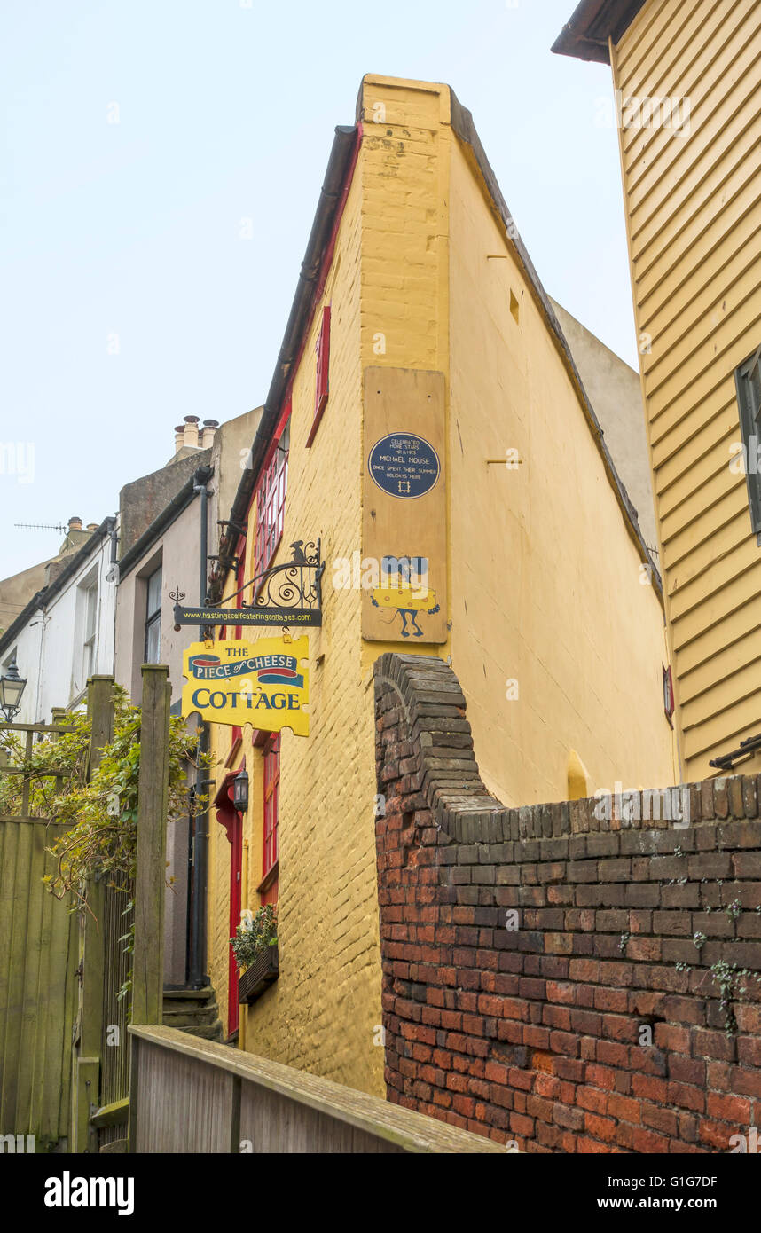 Das Stück Käse Selbstversorger Ferienhaus Hastings Altstadt East Sussex Stockfoto