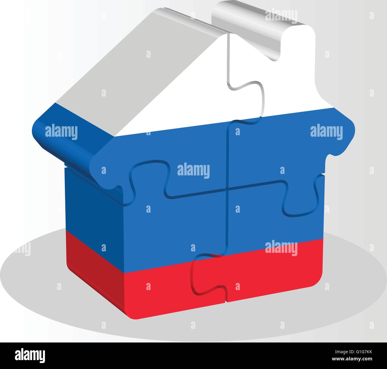 Vektorbild - Haus-home-Symbol mit russischer Flagge im puzzle Stock Vektor