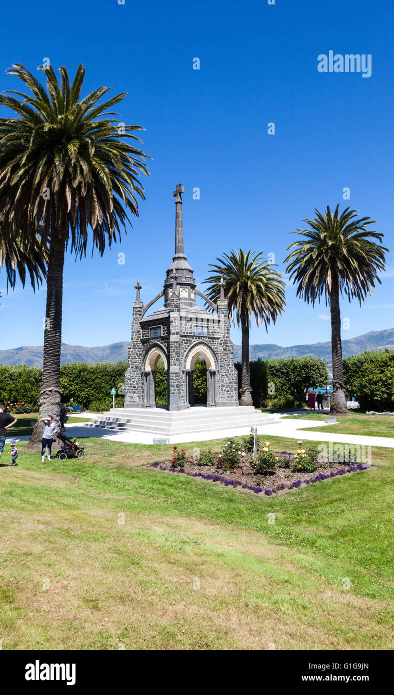 Kriegerdenkmal, Akaroa, Neuseeland Stockfoto