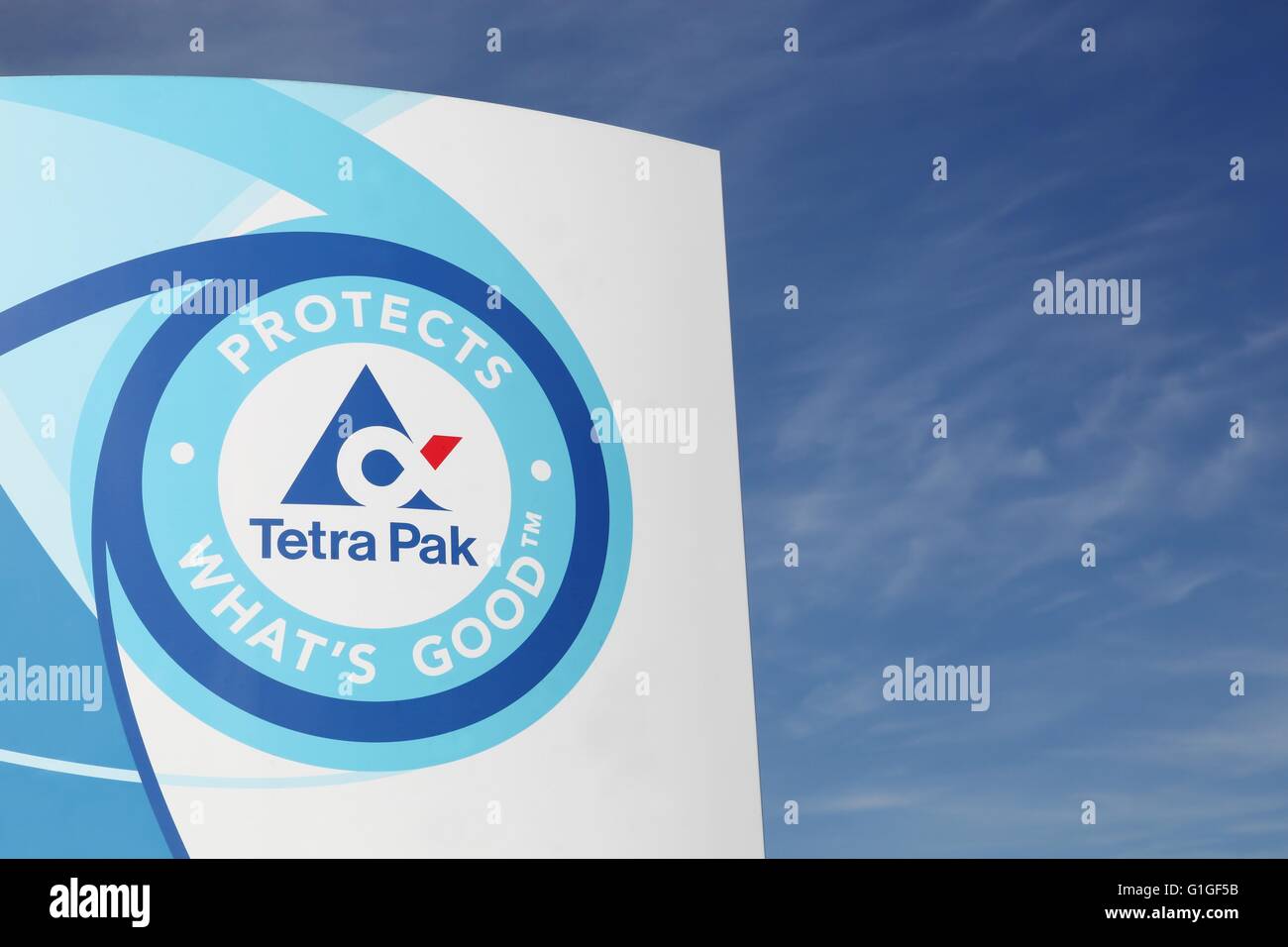 Tetra Pak-Logo auf einem panel Stockfoto