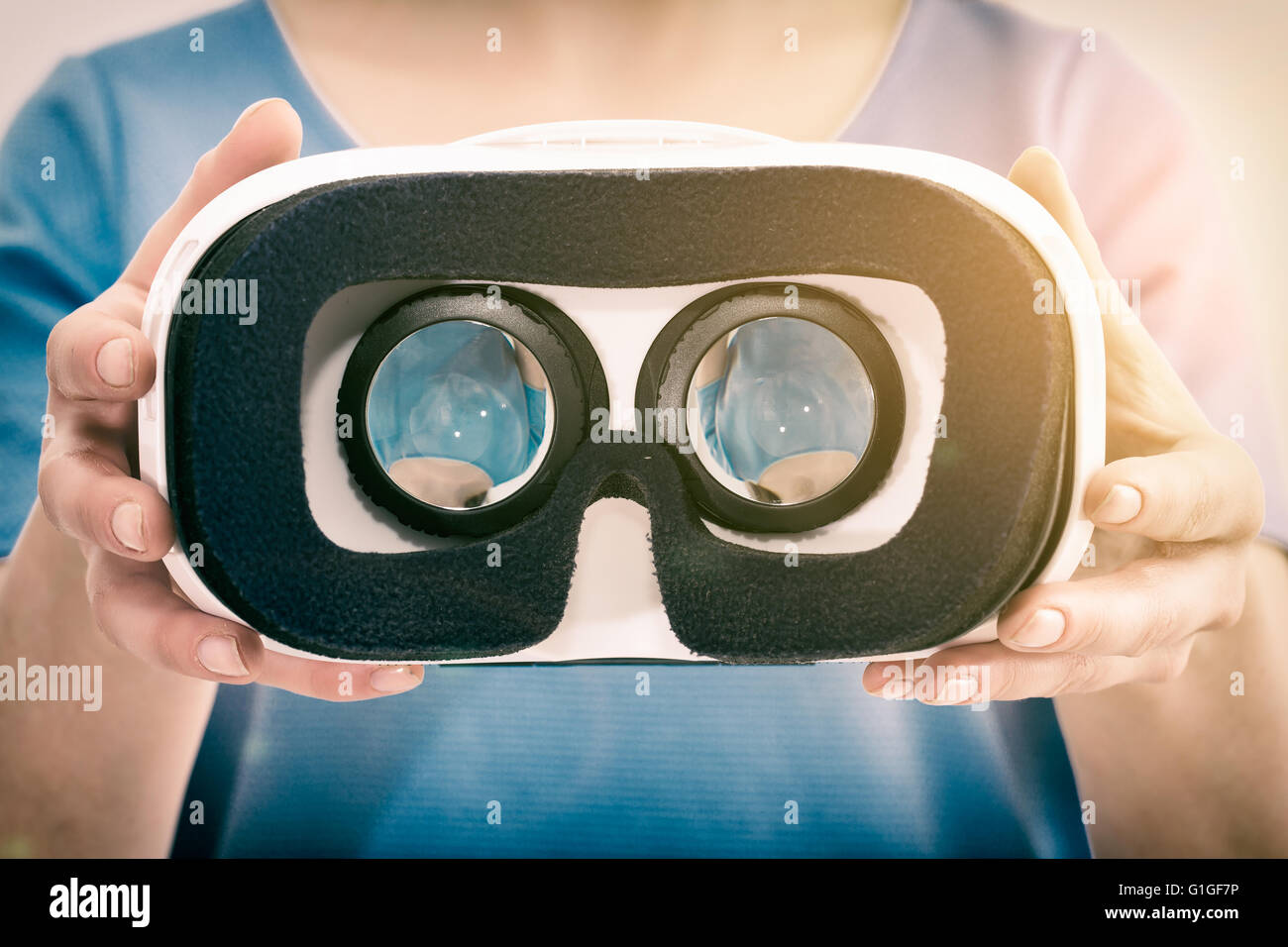 virtuelle Vr Brille Brille Kopfhörer - stock Bild Stockfoto