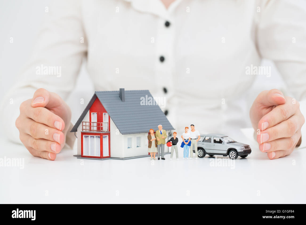 Versicherung Home House Live Auto Schutz schützen Konzepte Stockfoto