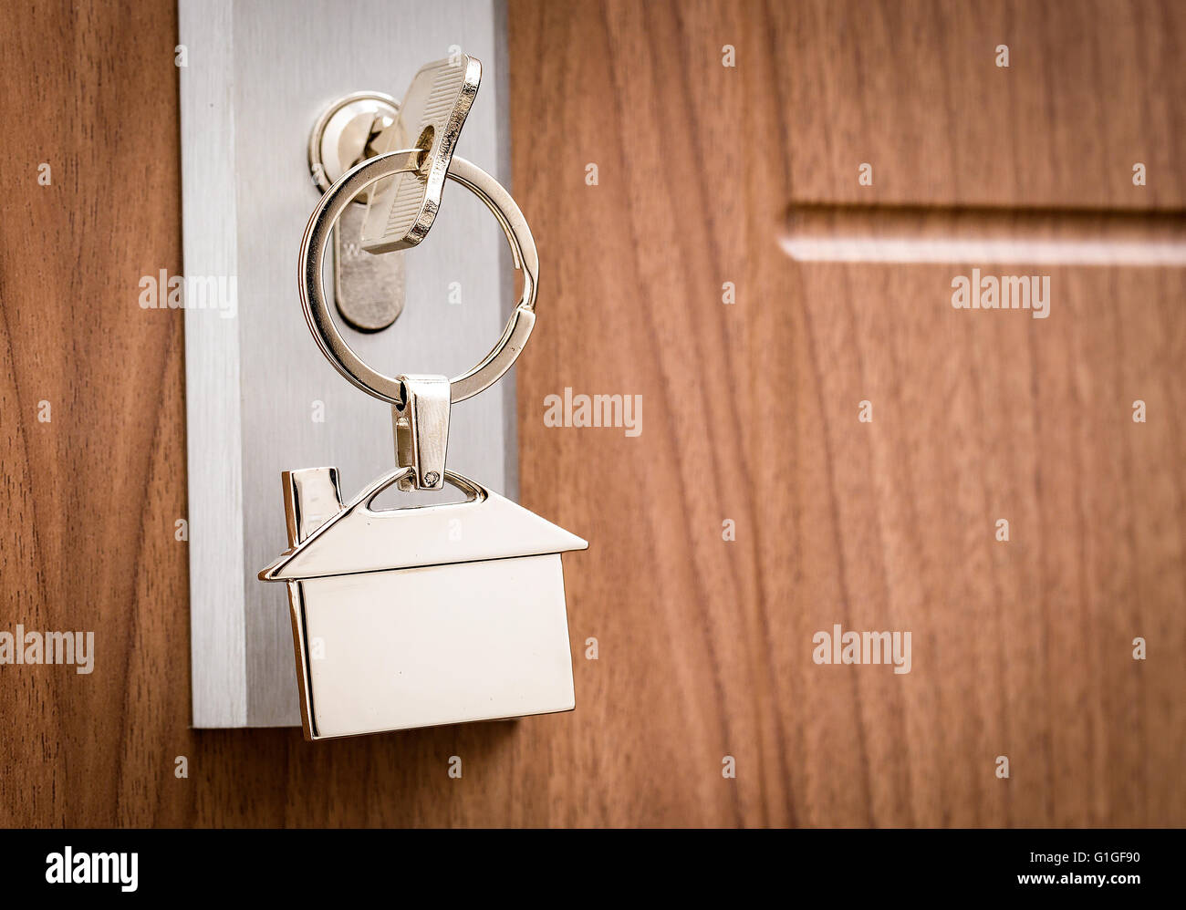 Schlüssel Tür Immobilien Miete Home Haus Broker kaufen - Stock Bild Stockfoto