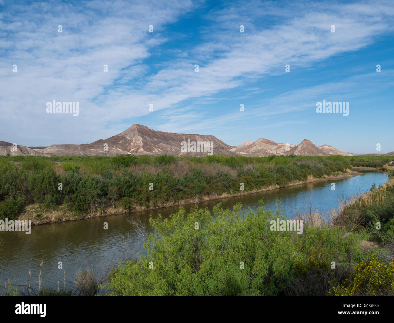 Rio Grande, Texas 170, Big Bend Ranch State Park, Texas. Stockfoto