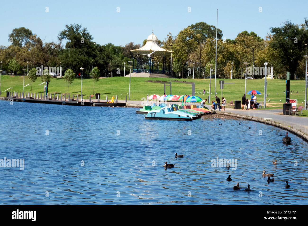 Der River Torrens und Elder Park in Adelaide Australien Stockfoto