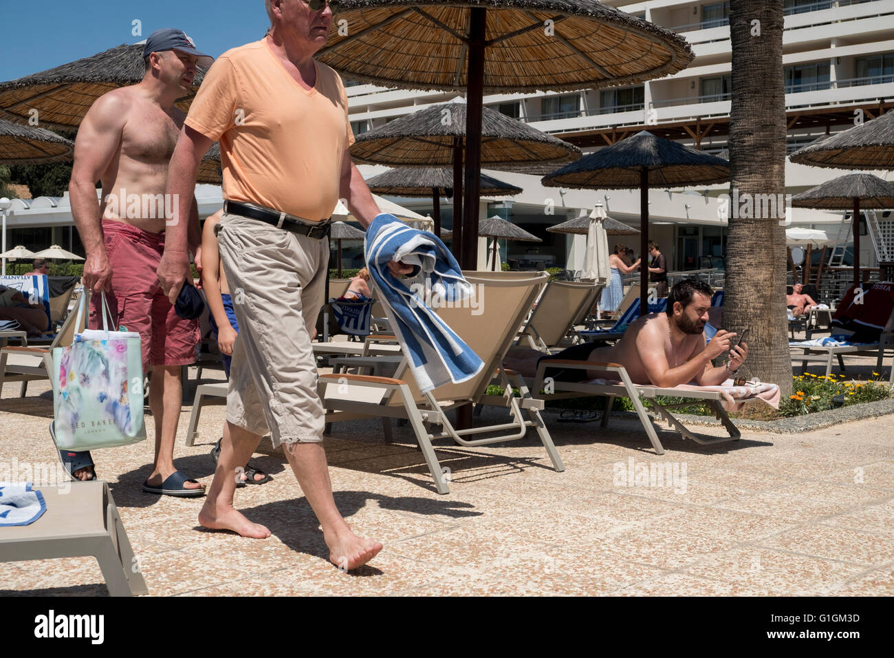 Erholsamen Urlaub Touristen am Urlaubsort. Stockfoto