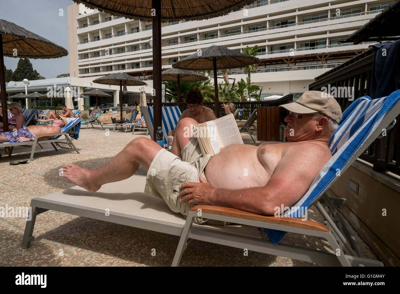 Erholsamen Urlaub Touristen am Urlaubsort. Stockfoto