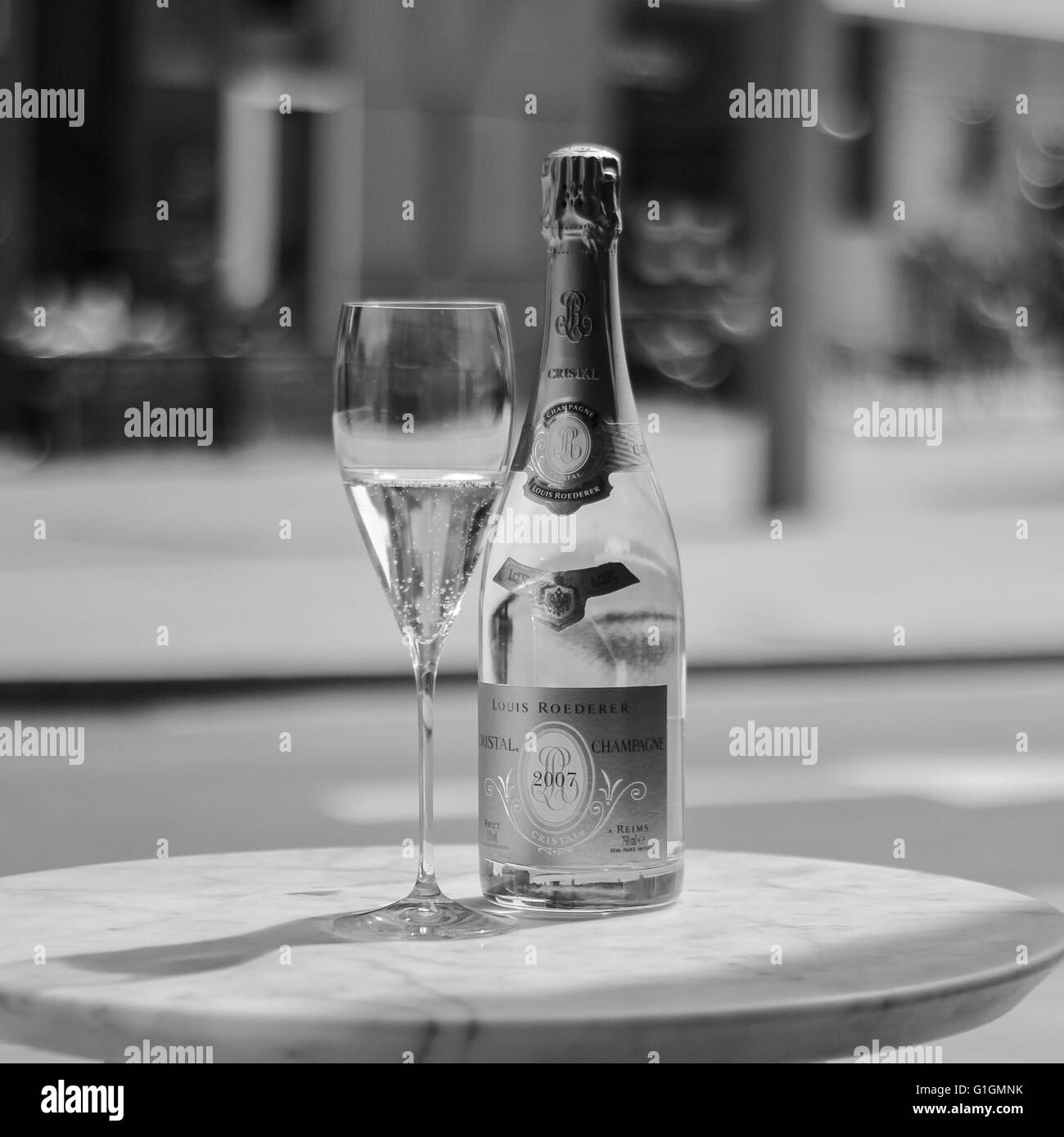 Cristal Champagner-Zentral-London Stockfoto