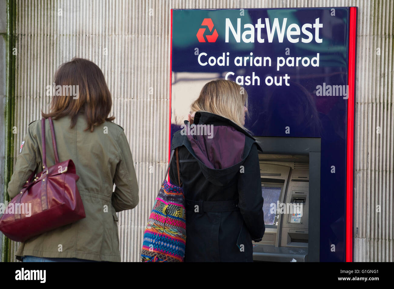 NatWest Bank Geldautomaten (atm). Stockfoto
