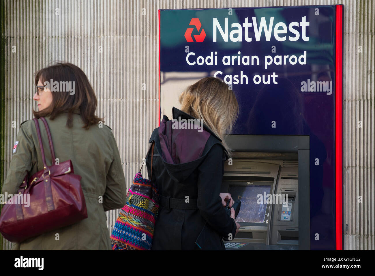 NatWest Bank Geldautomaten (atm). Stockfoto