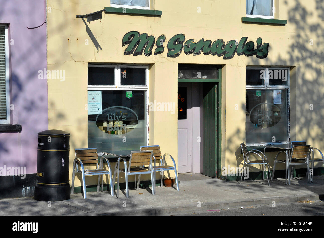 McGonagle Pub in Malin Stadt, Malin Head, County Donegal, Irland. Stockfoto