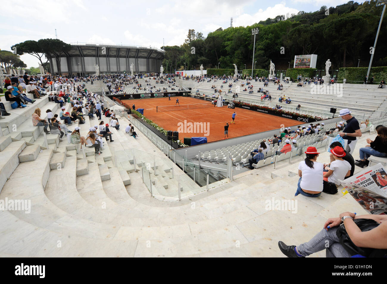 15.05.2016. Foro Italico, Rom, Italien. Finaltag beim BNL in Rom Masters-Tennisturnier.  Das Gericht Nicola Pietrangeli Stockfoto