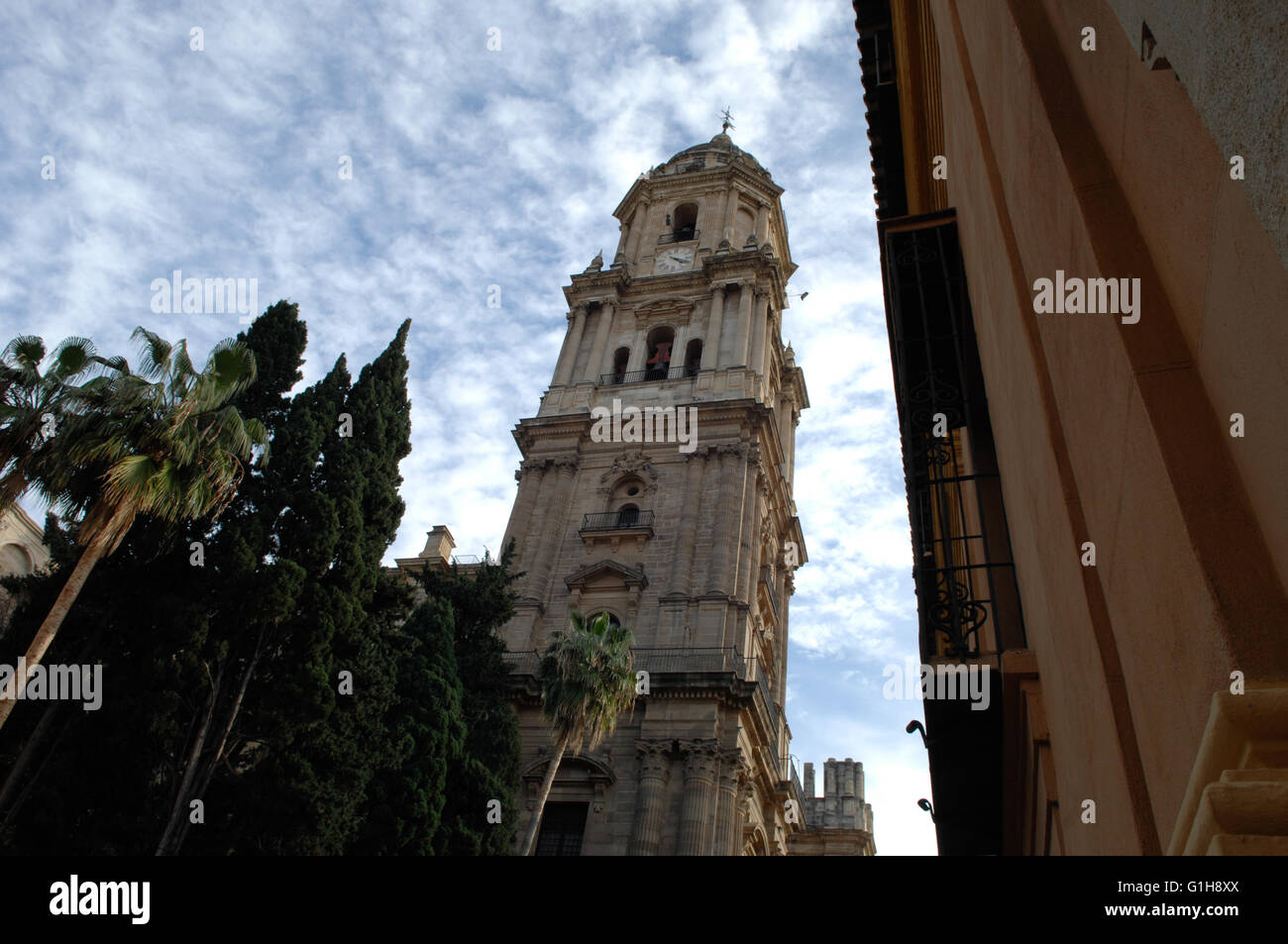 Die Kathedrale der Menschwerdung und der Dom-Museum. Oft als "La Manquita" Bedeutung "einarmige Dame", Malaga, Kosten Stockfoto