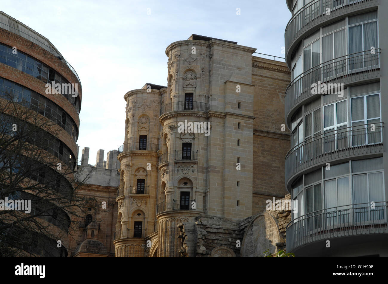 Die Kathedrale der Menschwerdung und der Dom-Museum. Oft als "La Manquita" Bedeutung "einarmige Dame", Malaga, Kosten Stockfoto