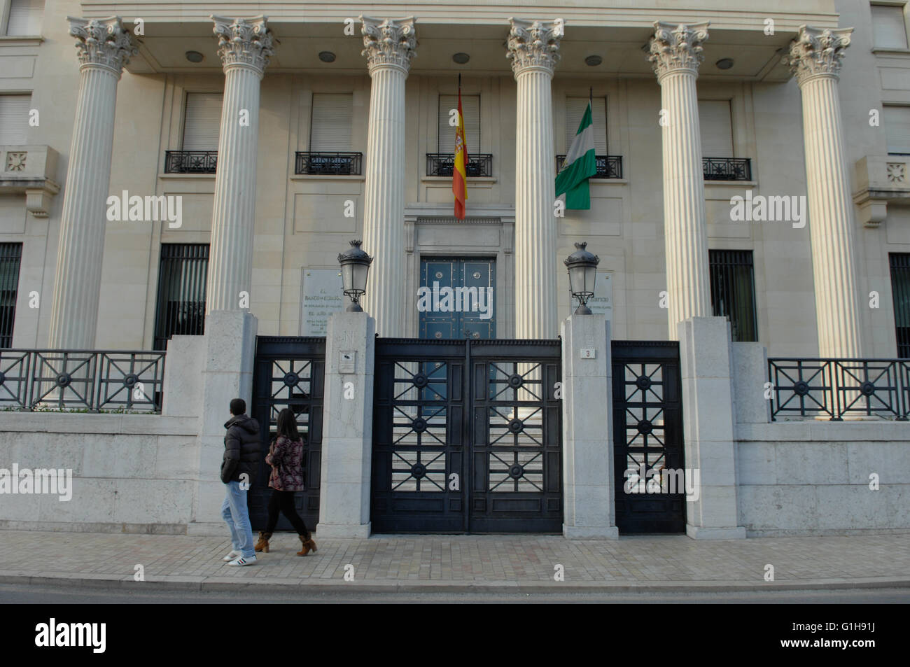 Bank of Spain, Malaga Spanien Stockfoto