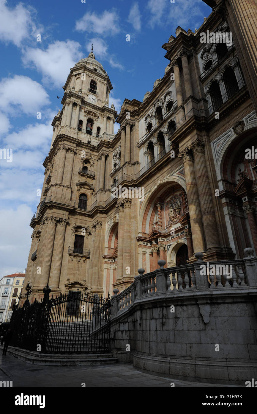 Die Kathedrale der Menschwerdung und der Dom-Museum. Oft als "La Manquita" Bedeutung "einarmige Dame", Malaga, Kosten Stockfoto