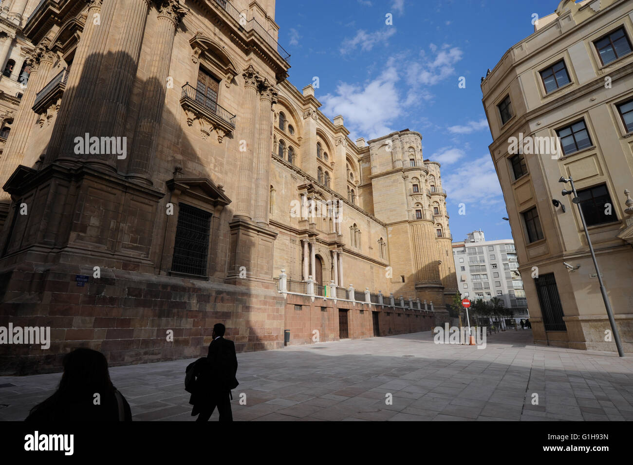 Die Kathedrale der Menschwerdung und der Kathedrale Museum. Oft bezeichnet als "La Manquita" bedeutet "one-armed Lady", Malaga, Stockfoto