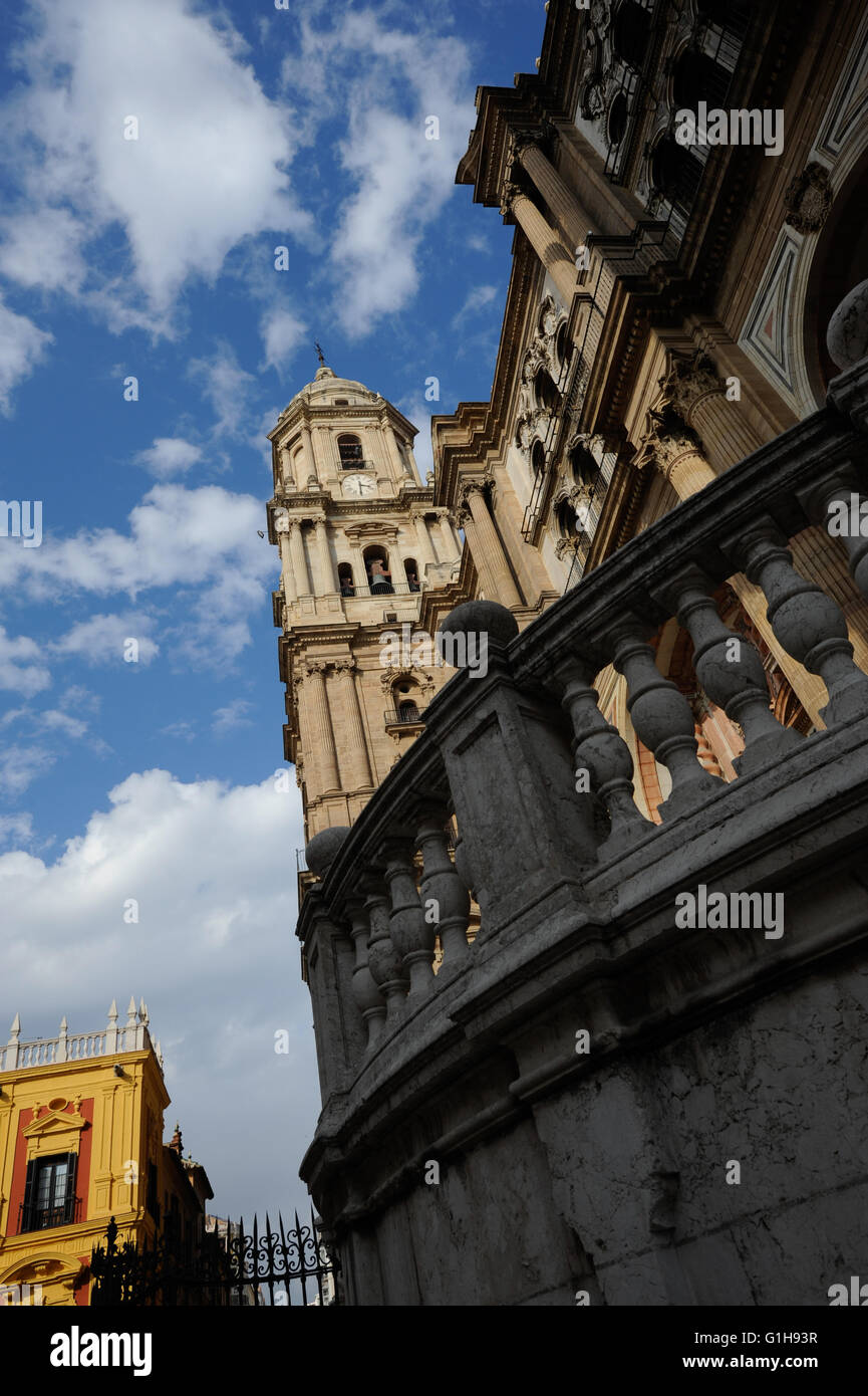 Die Kathedrale der Menschwerdung und der Dom-Museum. Oft als "La Manquita" Bedeutung "einarmige Dame", Malaga, Kosten Stockfoto