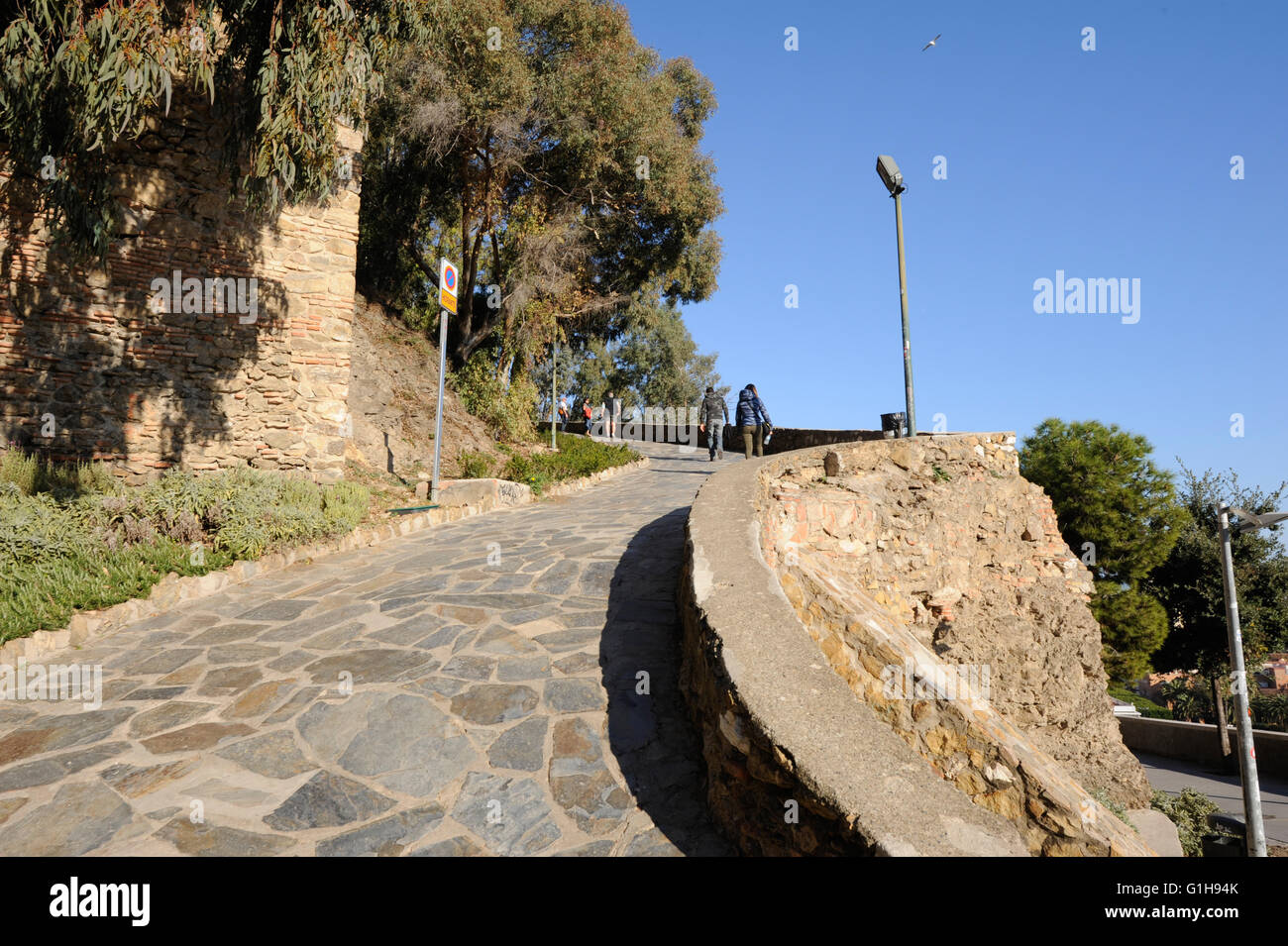 Hang, Hügel, Gibralfaro, Burg, Malaga Stockfoto