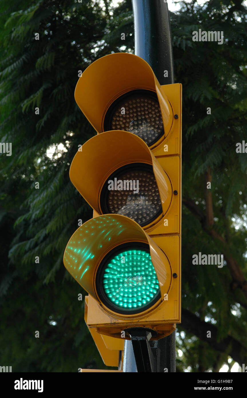 Ampel, grünes Licht, Malaga Stockfoto