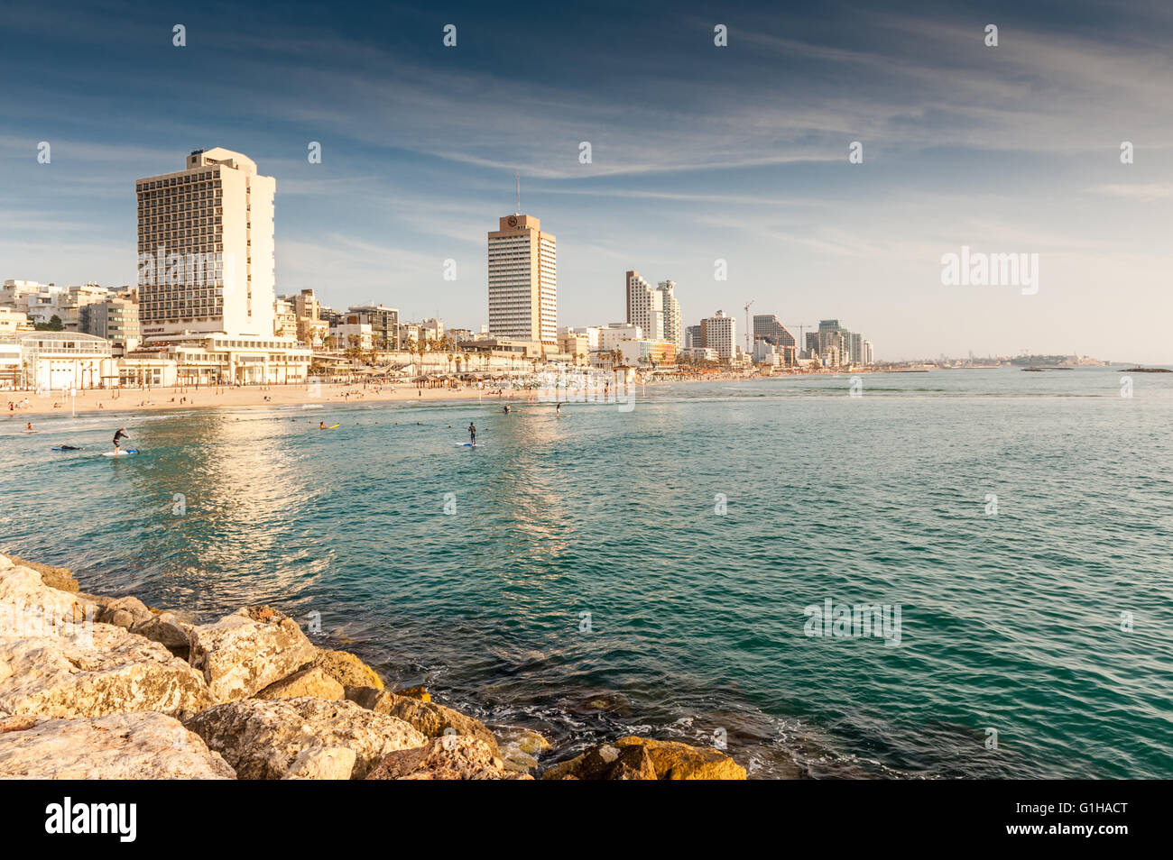 Israel, Tel Aviv, direkt am Strand Stadtbild Stockfoto
