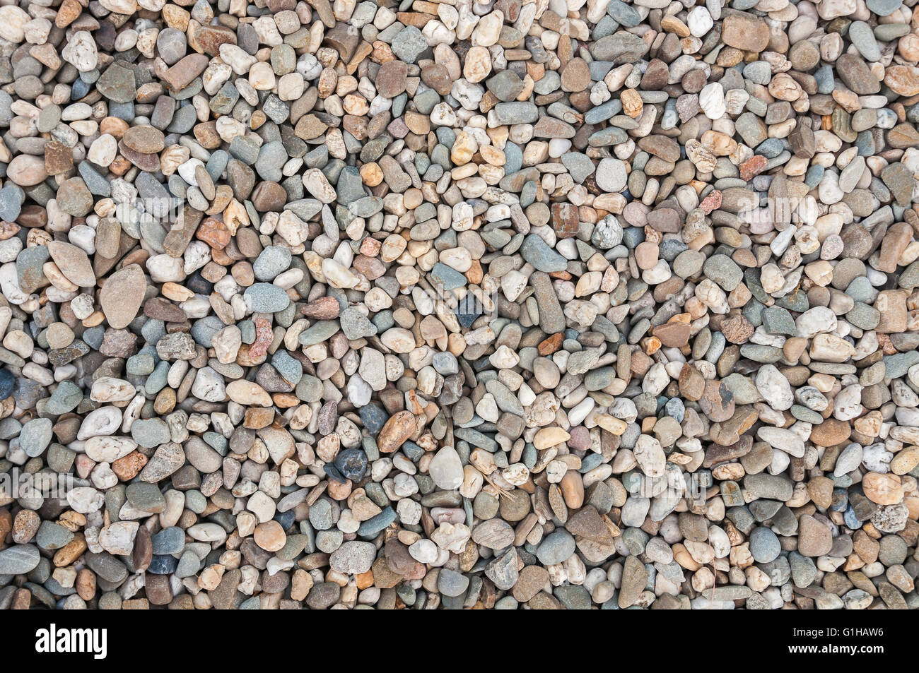 Ot Hintergrundtextur aus bunten Kieselsteinen gemacht Stockfoto