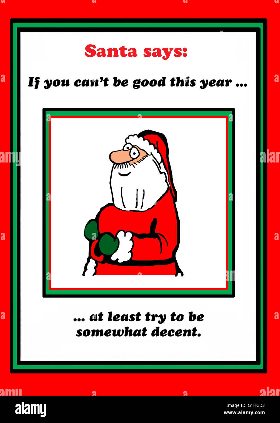 Weihnachten Cartoon über den Weihnachtsmann erzählen Kinder, gutes Verhalten zu haben. Stockfoto