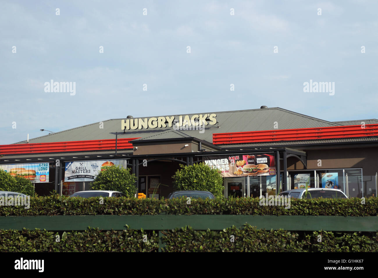 Hungrigen Jacks Burger King Australian schnell Nahrungskette essen Fastfood-restaurant Stockfoto