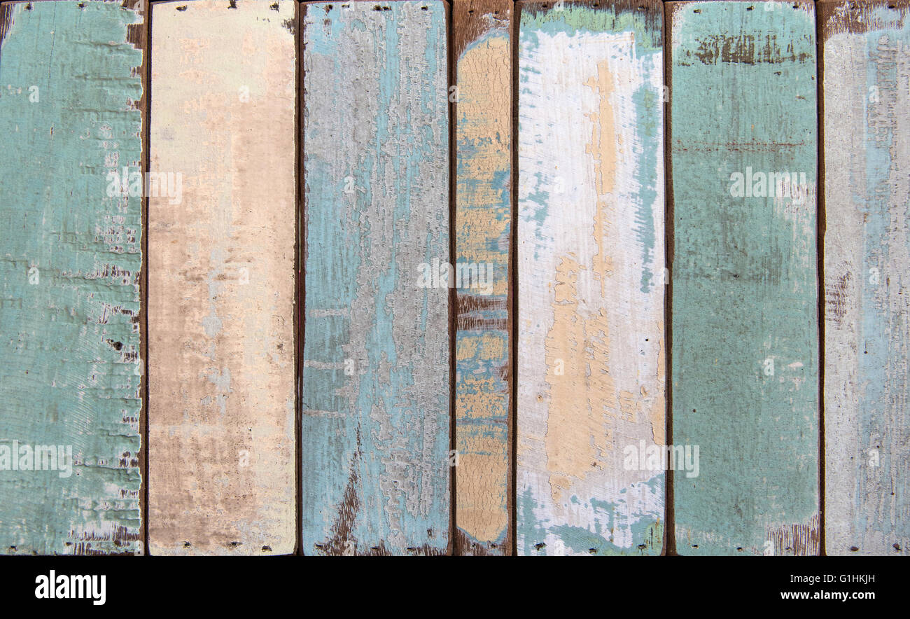 Alte Farbe Holzbohle Textur und Hintergrund Stockfoto