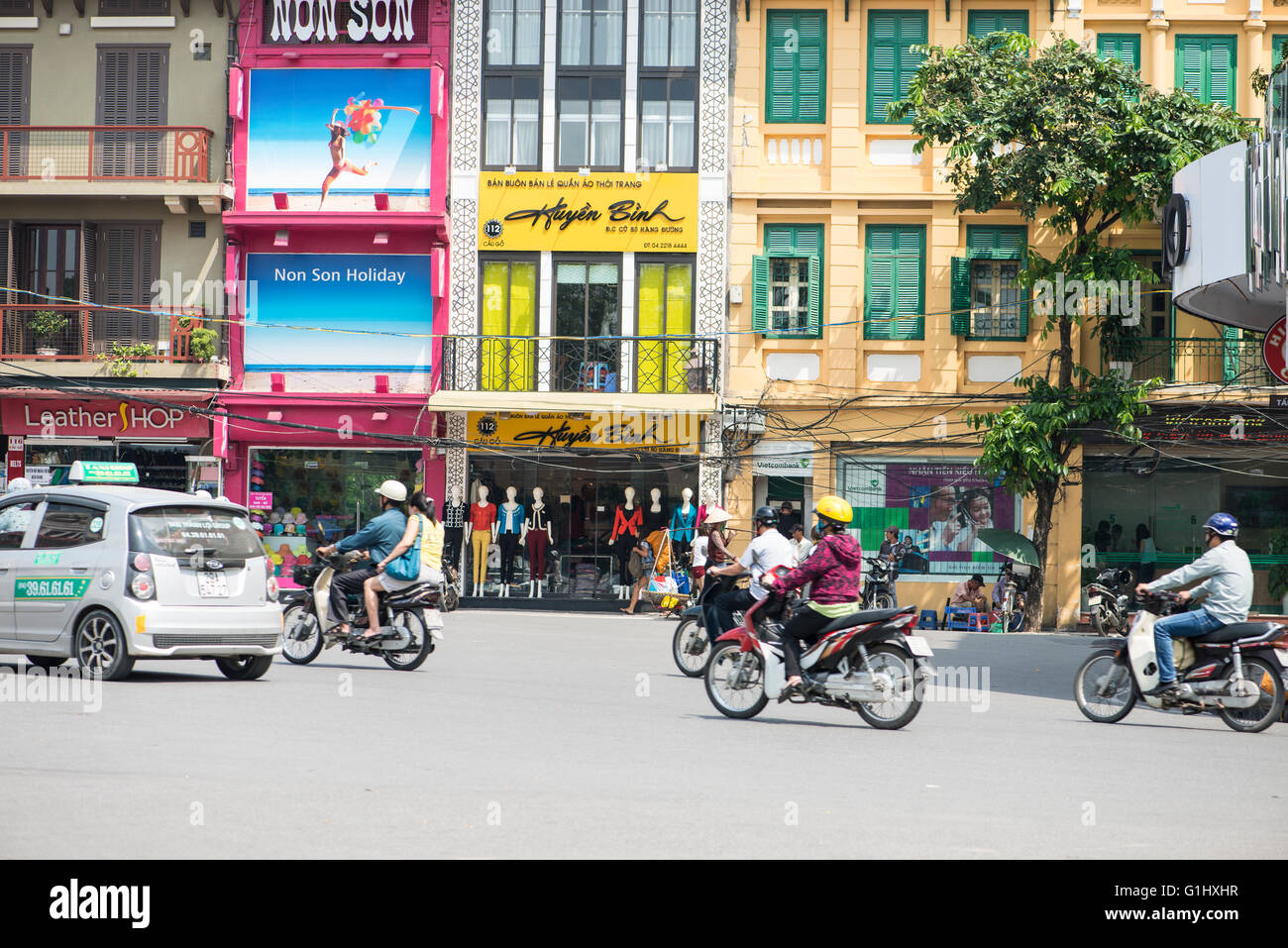 Geschäfte in alten Hanoi, Vietnam Stockfoto